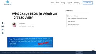
                            7. Win32k.sys BSOD in Windows 10/7 [SOLVED] - Driver Easy