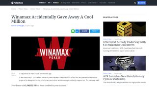 
                            8. Winamax Accidentally Gave Away A Cool Million - PokerTube