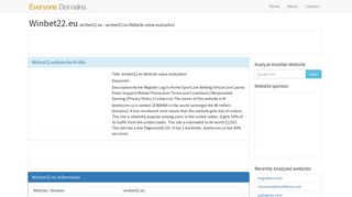 
                            9. winbet22.eu - winbet22.eu Website value evaluation