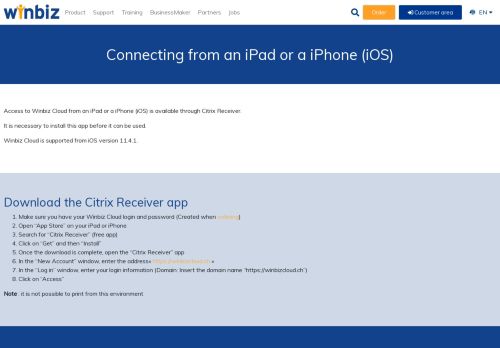 
                            8. Winbiz Cloud - Connecting from an iPad or a iPhone (iOS)