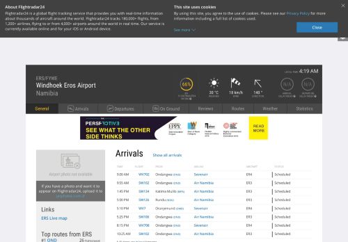 
                            10. Windhoek Eros Airport (ERS/FYWE) | Arrivals, Departures & Routes ...