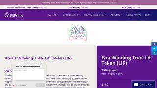 
                            10. Winding Tree: Líf Token (LIF) - BitPrime