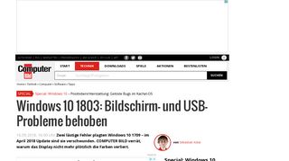 
                            6. Windows 10 1803: Bildschirm- und USB-Probleme ... - Computer Bild