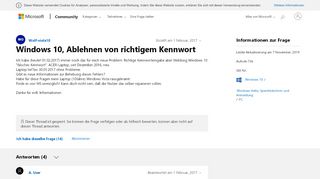 
                            3. Windows 10, Ablehnen von richtigem Kennwort - Microsoft Community