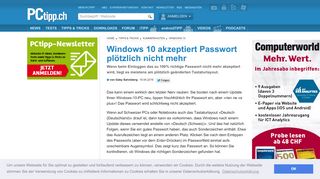 
                            10. Windows 10 akzeptiert Passwort plötzlich nicht mehr - PCtipp.ch