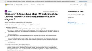 
                            8. Windows 10 Anmeldung ohne PW nicht möglich / Chrome Passwort ...