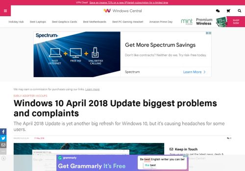 
                            10. Windows 10 April 2018 Update biggest problems and complaints ...