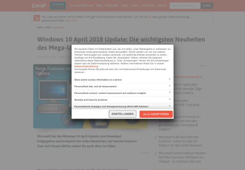 
                            12. Windows 10 April 2018 Update: Die wichtigsten Neuheiten des Mega ...