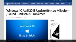 
                            11. Windows 10 April 2018 Update führt zu Mikrofon-, Sound- und Maus ...