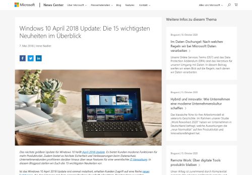 
                            2. Windows 10 April 2018 Update - Microsoft News