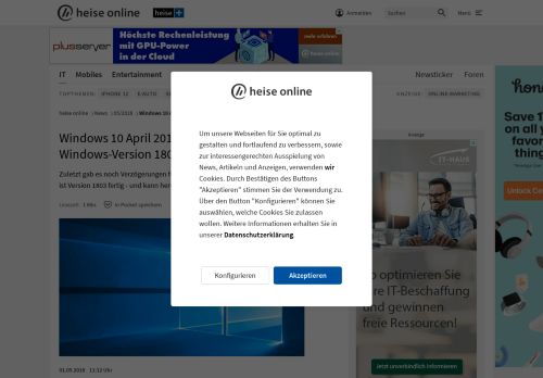 
                            6. Windows 10 April 2018 Update: Neue Windows-Version 1803 ist fertig ...