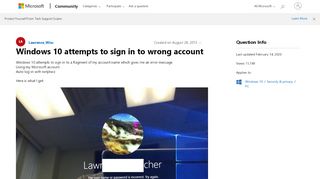 
                            2. Windows 10 attempts to sign in to wrong account - Microsoft Community