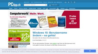 
                            3. Windows 10: Benutzername ändern – so gehts! - PCtipp.ch