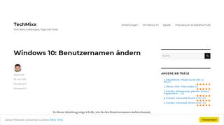 
                            10. Windows 10: Benutzernamen ändern - TechMixx