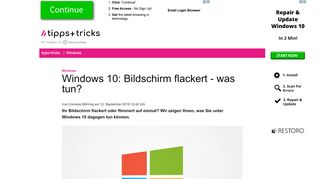 
                            2. Windows 10: Bildschirm flackert - was tun? - Heise