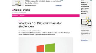 
                            7. Windows 10: Bildschirmtastatur einblenden - Heise