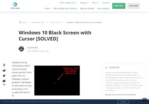 
                            12. Windows 10 Black Screen with Cursor [SOLVED] - Driver Easy