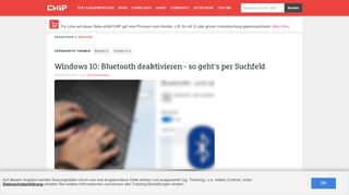 
                            8. Windows 10: Bluetooth deaktivieren - so geht's per Suchfeld - CHIP