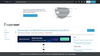 
                            11. windows 10 - Cannot sign in to Microsoft Account (Cortana) using ...