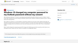 
                            3. Windows 10 changed my computer password to my Outlook password ...