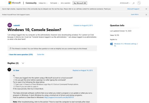 
                            4. Windows 10, Console Session? - Microsoft Community