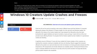 
                            9. Windows 10 Creators Update Crashes and Freezes - Appuals.com