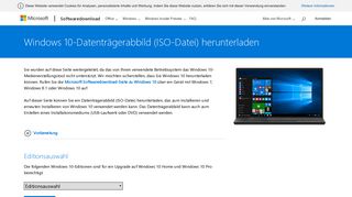 
                            4. Windows 10-Datenträgerabbild (ISO-Datei) herunterladen - Microsoft