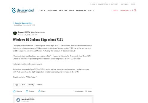 
                            4. Windows 10 Dial and Edge client 7171 - F5 DevCentral - F5 Networks
