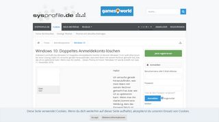 
                            7. Windows 10: Doppeltes Anmeldekonto löschen - SysProfile Forum