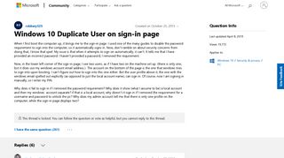 
                            6. Windows 10 Duplicate User on sign-in page - Microsoft ...