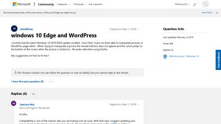 
                            6. windows 10 Edge and WordPress - Microsoft Community