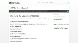 
                            12. Windows 10 Education Upgrade - University of Saskatchewan