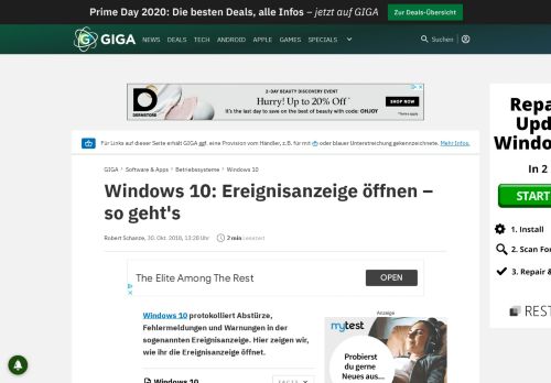 
                            8. Windows 10: Ereignisanzeige öffnen – so geht's – GIGA