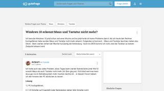 
                            8. Windows 10 erkennt Maus und Tastatur nicht mehr? - Gutefrage