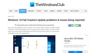 
                            13. Windows 10 Fall Creators Update problems & issues being reported