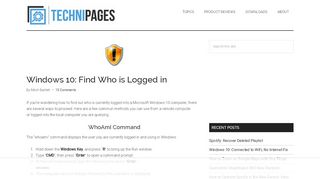 
                            13. Windows 10: Find Who is Logged in - Technipages