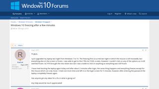 
                            10. Windows 10 freezing after a few minutes | Windows 10 Forums