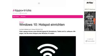 
                            11. Windows 10: Hotspot einrichten - Heise