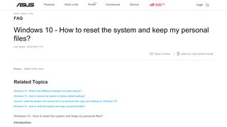 
                            7. Windows 10 - How to reset the system and keep my personal files ...