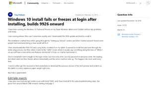 
                            10. Windows 10 install fails or freezes at login after installing ...
