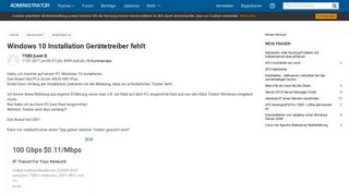 
                            11. Windows 10 Installation Gerätetreiber fehlt - Administrator