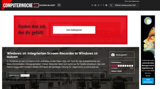 
                            1. Windows 10: Integrierten Screen-Recorder in Windows 10 nutzen ...