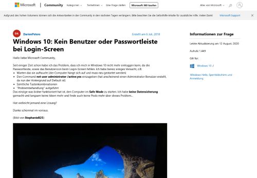 
                            1. Windows 10: Kein Benutzer oder Passwortleiste bei Login-Screen ...
