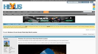 
                            5. Windows 10 Lock Screen Photo Real World Location - HEXUS forum