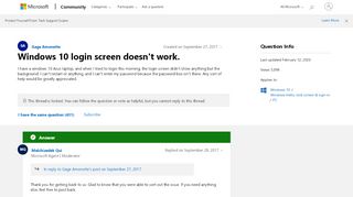 
                            1. Windows 10 login screen doesn't work. - Microsoft Community