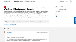 
                            11. Windows 10 login screen flashing - Microsoft Community