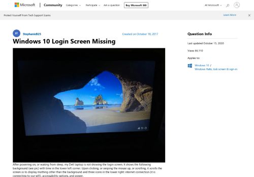 
                            6. Windows 10 Login Screen Missing - Microsoft Community