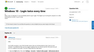 
                            1. Windows 10 - Login twice every time - Microsoft Community