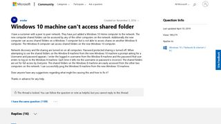 
                            1. Windows 10 machine can't access shared folder - Microsoft Community