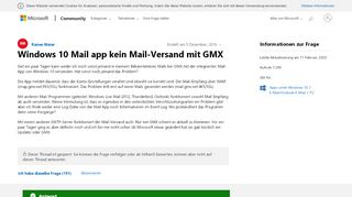
                            7. Windows 10 Mail app kein Mail-Versand mit GMX - Microsoft Community